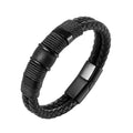 Cross-border Hot Selling Genuine Leather Double -layer Stainless Steel Personalized Bracelet