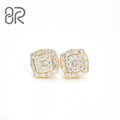 Fast Shipping 10K 14K Pure Gold Vvs Moissanite Earrings Iced Out Pass Diamond Tester Vvs Diamond Solid Gold Stud Earrings