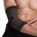 Wholesale Copper Infused Elbow Compression Sleeve Reduce Strain Swelling Comfortable Fabric Tennis Elbow Brace for Men Women