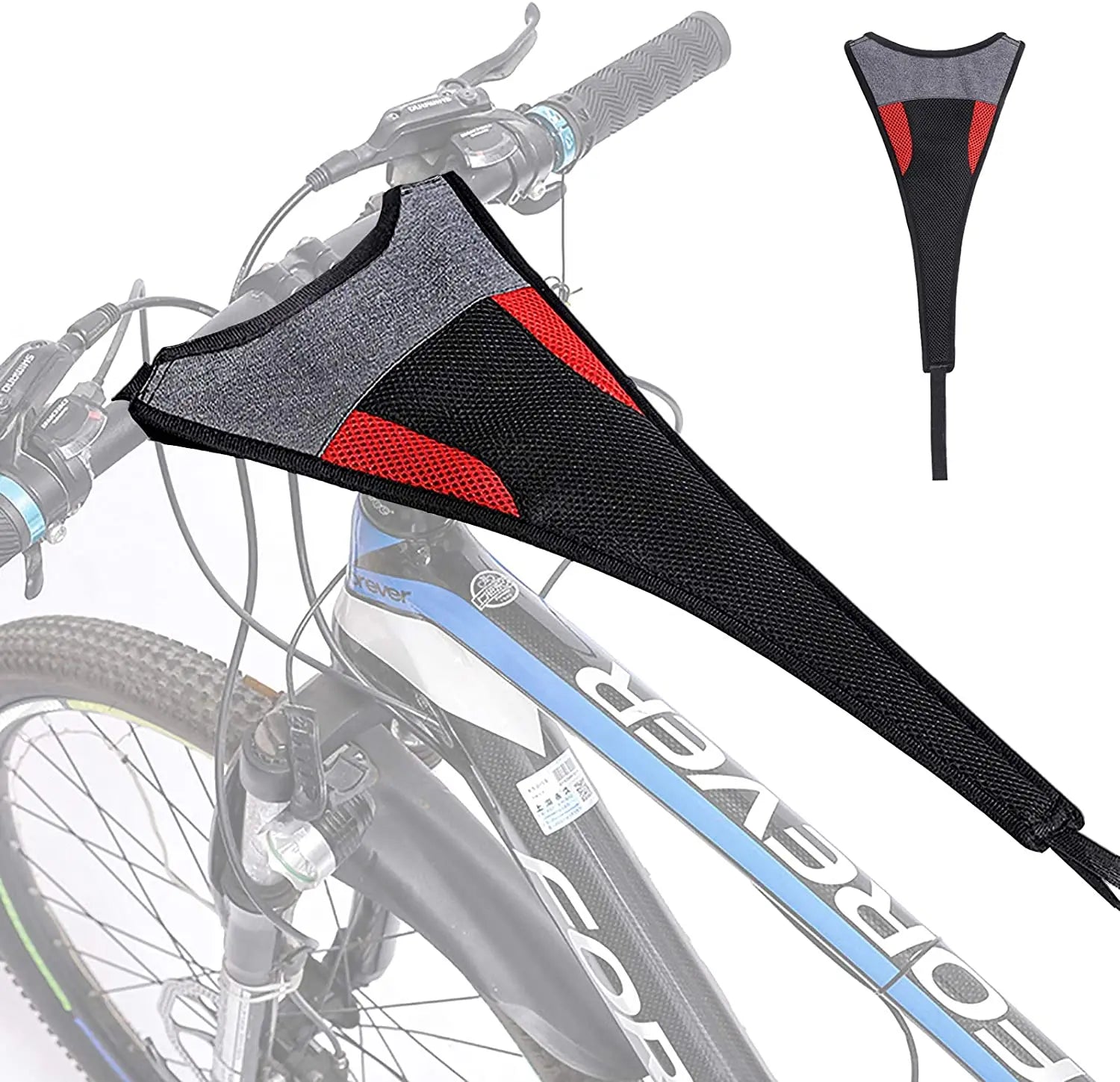 Bicycle Trainer Sweat Net with Phone Pouch Bicycle Bike Frame Protector Cover Absorbs Sweat Guard Bike Training Accessories