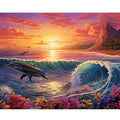 Diamond Painting Wave Sunset Picture of Rhinestones Home Decor Diamond Embroidery Sale Landscape Handmade Gift 30x40cm