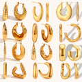 Dingran Factory Price Wholesale Minimalist Earring Set 18K PVD Gold Plated Stainless Steel Earrings for Women