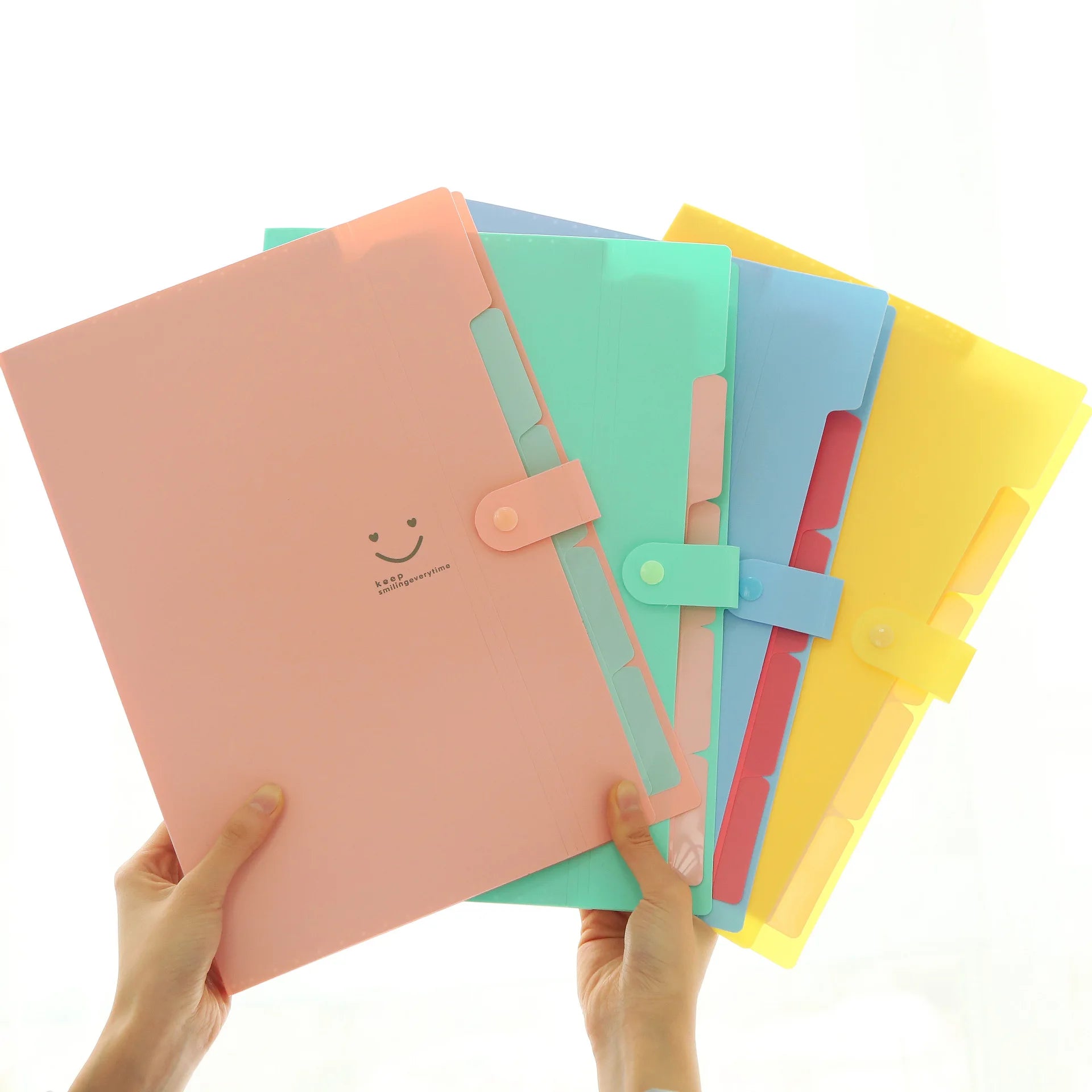 5 Pockets Multi Functional Plastic Insert pp Multi-layer A4 File Folder Accordion File Folders