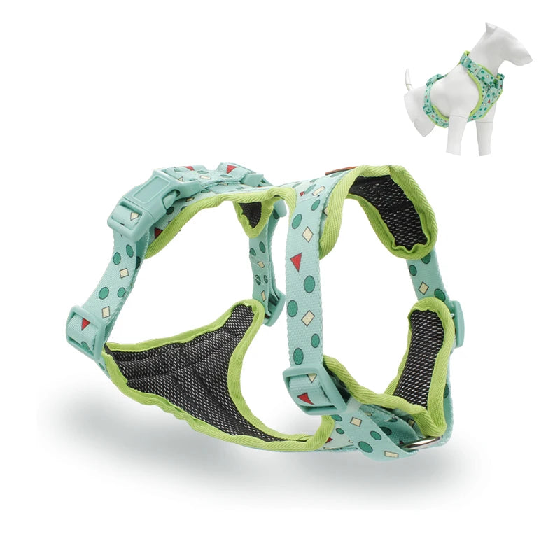 2025 OEM Custom Pet Dog Harness Breathable Mesh Padded In-Stock Supplier Made Comfortable Polyester Customizable Pattern