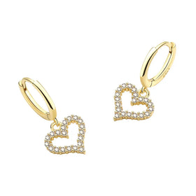 Love Buckle Earrings Female Creative Design Micro-set Earrings Trending Wedding Jewelry