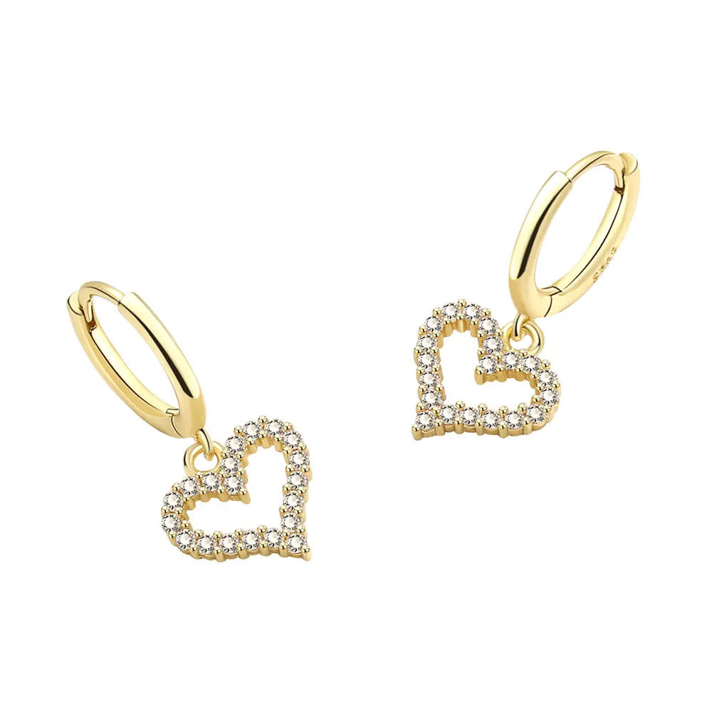 Love Buckle Earrings Female Creative Design Micro-set Earrings Trending Wedding Jewelry