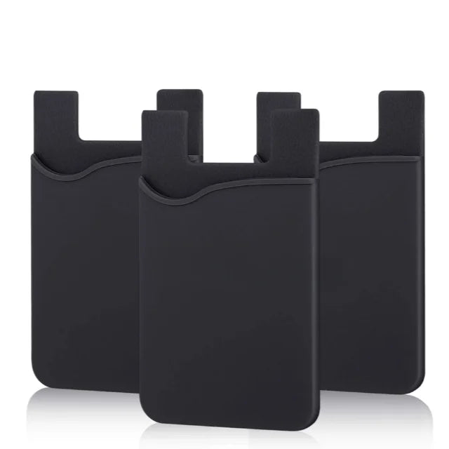 Silicone Stick on Cell Phone Wallet Pocket Credit Card Holder Back Phone Case Pouch Sleeve Pocket
