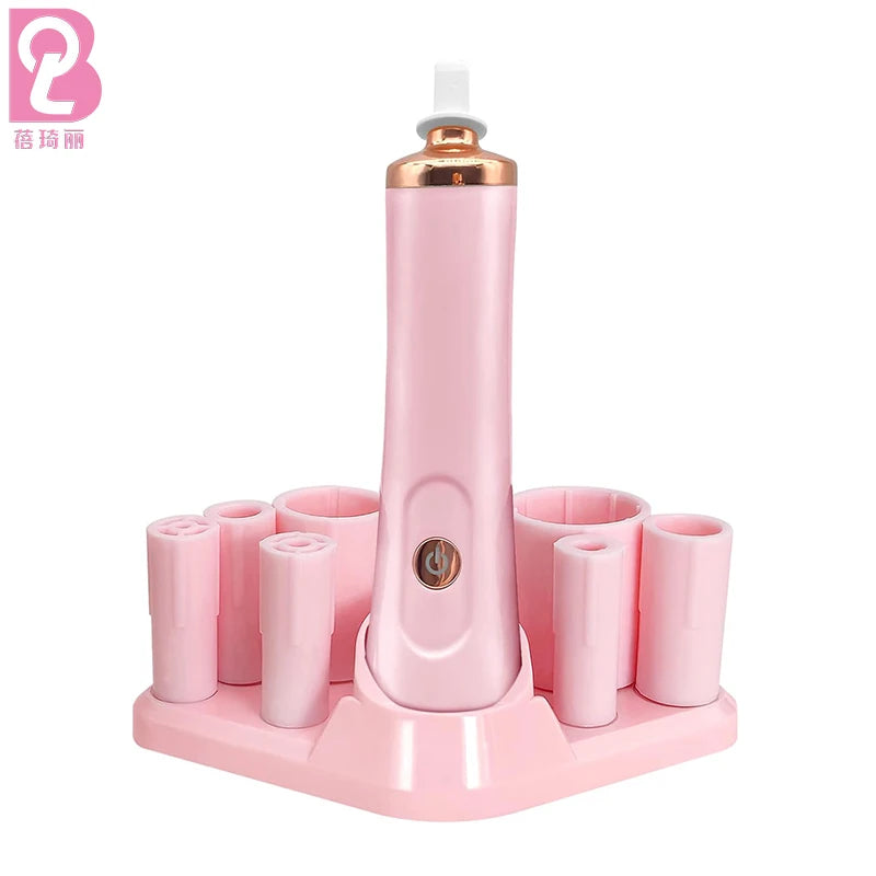 Beiqili Electric Plastic+silicone Pink Nail Polish Eyelash Glue Shaker Hand-Free 10-Second Wake-Up Makeup Brush Cleaner OEM