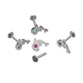 ASTM F136 Titanium Fish Shape Labret Tragus Stud Titanium Body Piercing