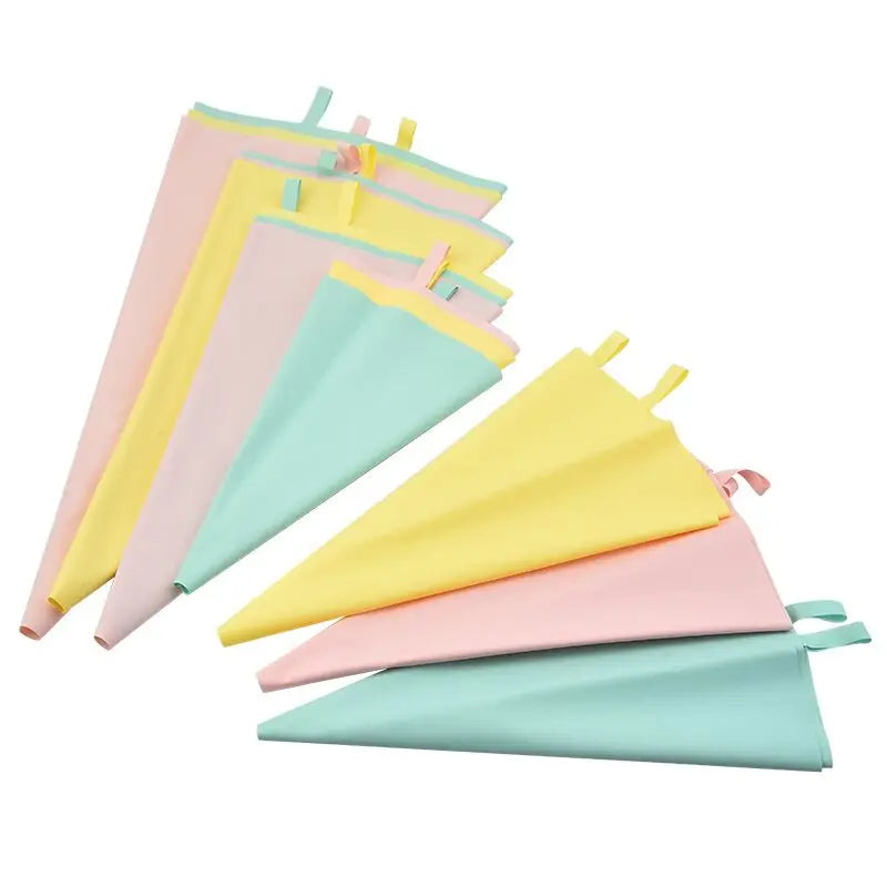 Heavy Duty Anti Burst Pastry Disposable TUP Silica Gel Piping Bags (Blue/Green/Pink 10-18 Inch) for Cream Cookie Cake