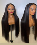 Bone Straight Wig Wholesale Brazilian Human Hair Lace Front Wigs 100% Virgin Silky Black Women HD Lace Frontal Wig