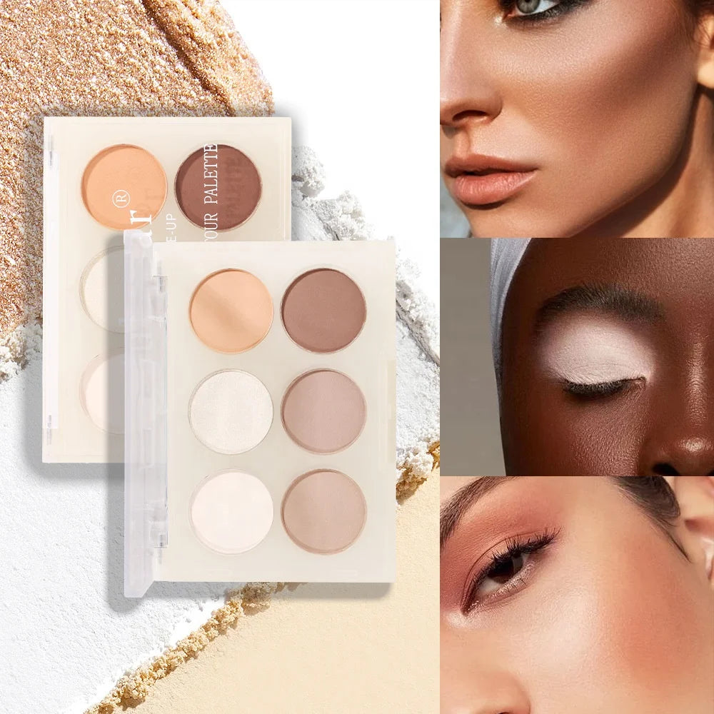 Wholesale Long Lasting Waterproof High Pigment Pressed Powder Makeup Palette Mineral Contour & Highlight Palette