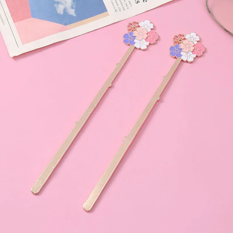 Sakura Cherry Blossom Bookmarks Creative Classical Exquisite Mini Metal Art Pattern Book Mark Page Folder Decoration Gift
