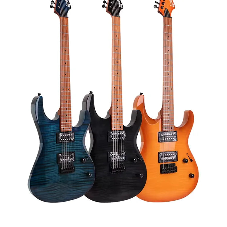 High Grade Flame Maple Veneer Alder Body Roasted Maple Neck Fingerboard Rounded Fret End S-G37 Electric Guitar