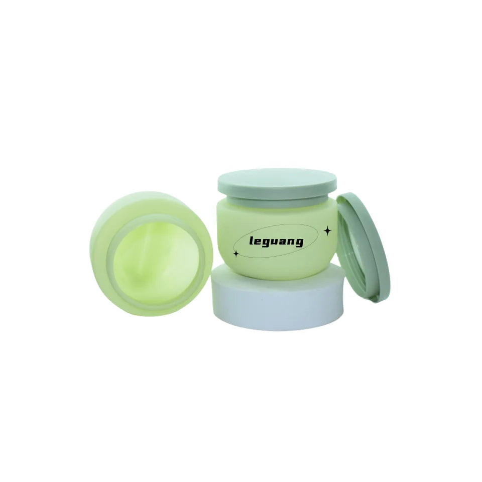 Matte Green Candle Jars Plastic Empty 250g Body Scrub Packaging Containers Custom HDPE Biodegradable Face Hair Conditioner Jars