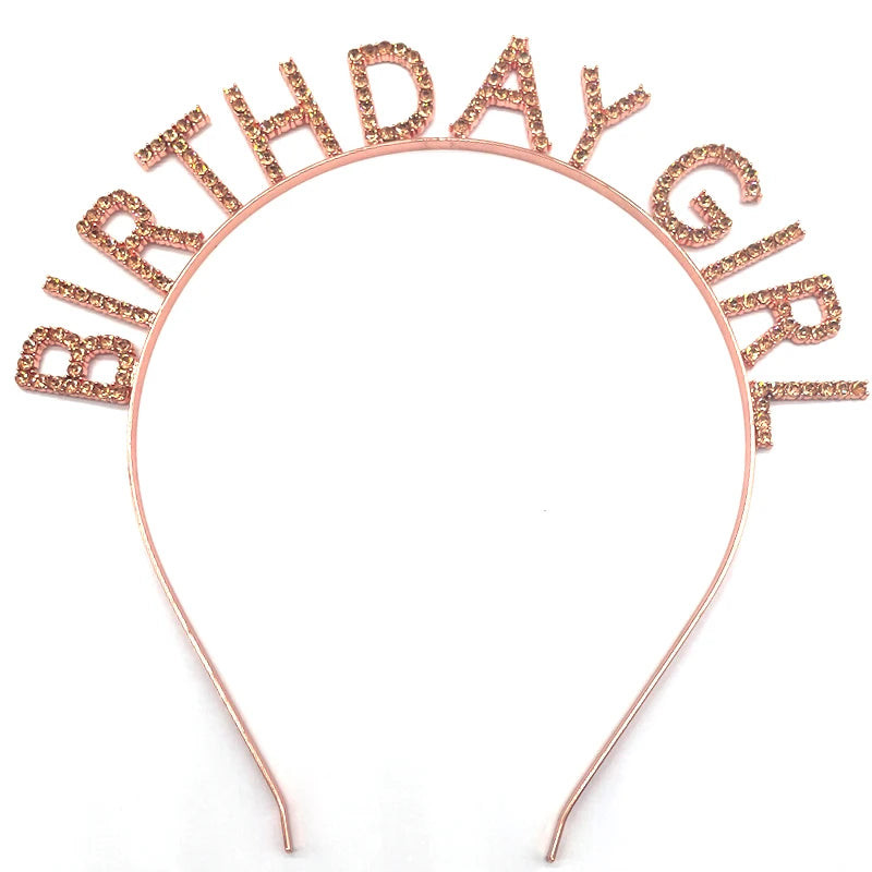 Hot Selling Happy Birthday Girl Alloy Letter Headband Festival Color Hair Accessories Fashionable Headwear From Factory