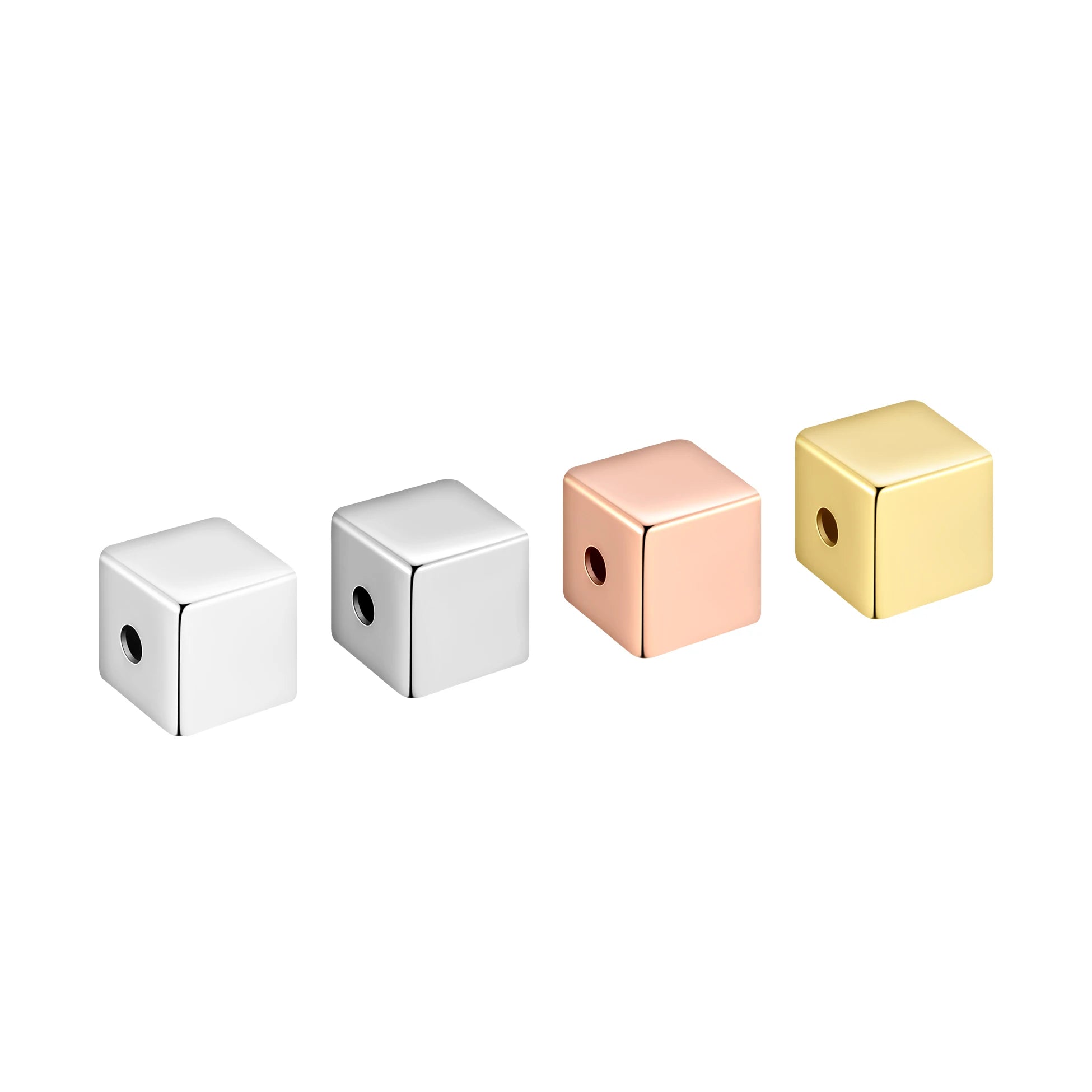 Wholesale 18K Gold Plated Spacers Square Bead Accessories DIY for Fine Jewelry Necklace Bracelet Charm Handmade