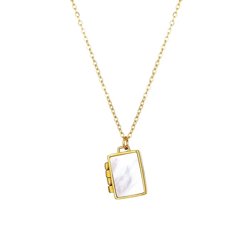 Custom photo frame necklace personalized photo projection Pearl Shell Rectangle Round Locket Pendants Necklaces