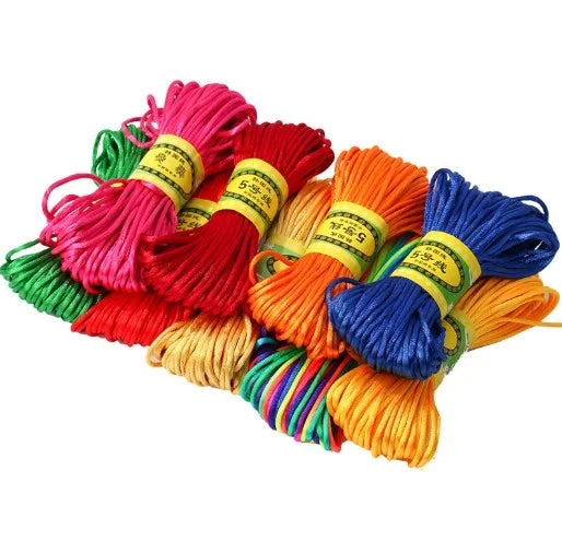 2.5mm Waxed Nylon Cord Handmade Rainbow Thread Material for Customizable Bracelets Bags Garments Shoes Home Textiles