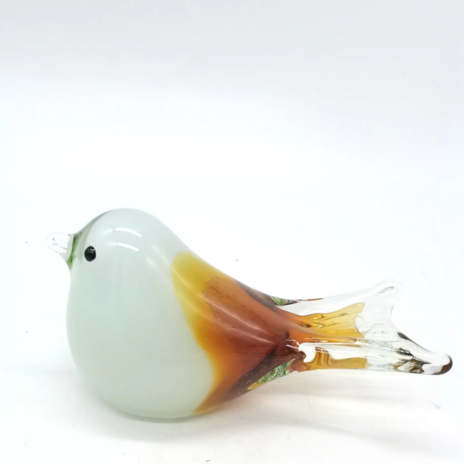 Hot Selling Handmade Blown White Artistic Murano Glass Bird Sculpture Ornaments for Gifts