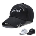 Solid Adjustable Iron Ring Baseball Caps Letter Embroidery Snapback Sport Caps for Men Gorras Dad Hats