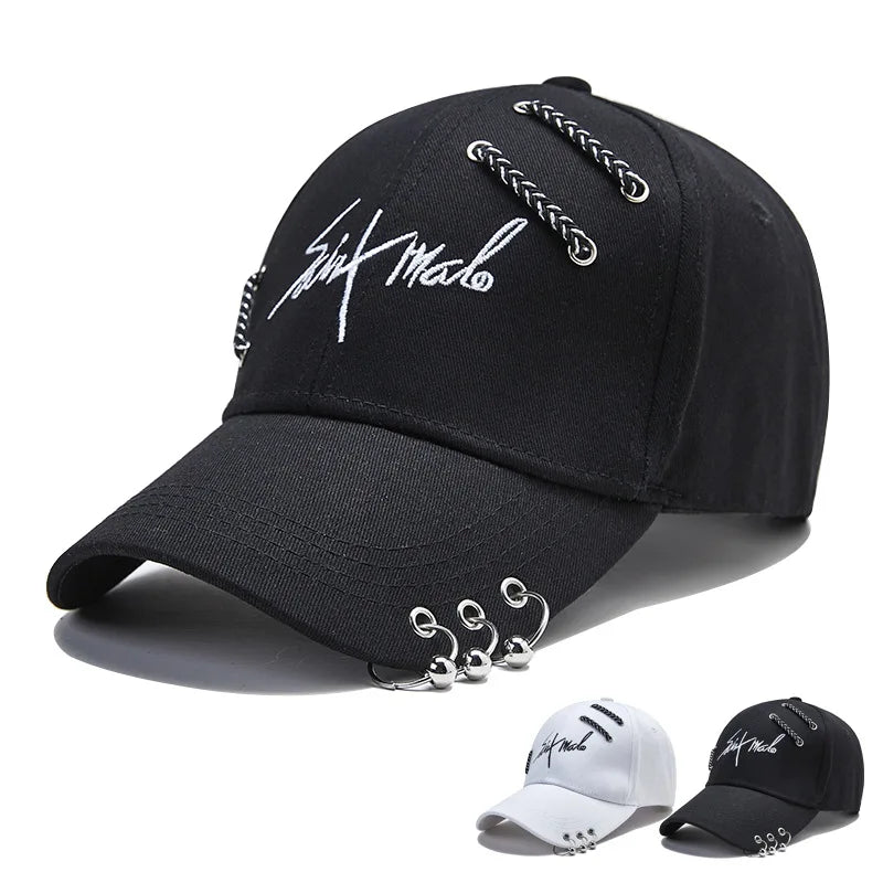 Solid Adjustable Iron Ring Baseball Caps Letter Embroidery Snapback Sport Caps for Men Gorras Dad Hats