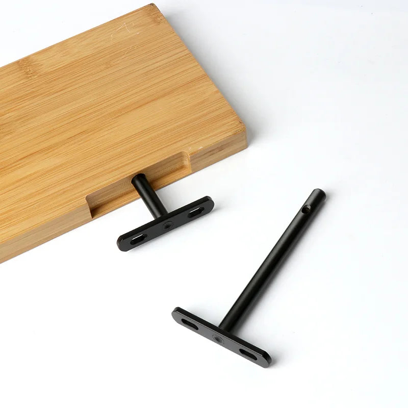 Heavy Duty Floating Shelf Brackets Solid Steel 4mm Thick Black Support for Wooden Boards