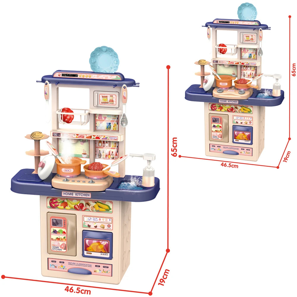 New Arrival DIY Kitchen Play Set Pretend Play Preschool Cooking Toys with Light Sound Plastic Spray Juguetes Unisex
