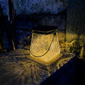 Howlighting IP65 LED Waterproof Solar Crack Hanging Light Outdoor Square Plastic Table Lamp Mason Jar Votive Garden Light