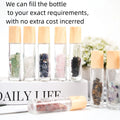 Bamboo Essential Oil Roller Natural Quartz Chips Crystal Gravel Bottle With Gemstone Roller Ball for Souvenir Gifts