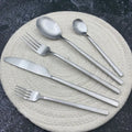 New Trend Matte Stainless Steel Utensil Set Cutlery Matt Spoon Matt Cutleri Set Dinner Knife Tea Fork