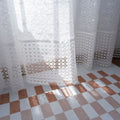 Factory Supply New Grommet Luxury Embroidery Star Sheer Eyelets Curtain for Living Room windows Curtain Panel Finials