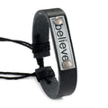 Wholesale Classic Style Believe Letter Leather  Bracelet for Men and Women Handmade Jewelry