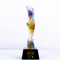 Small Bridge Wholesale Customization Celebration Gifts Liuli Award Coloured Glaze Crystal Trophy With Good Product Quality