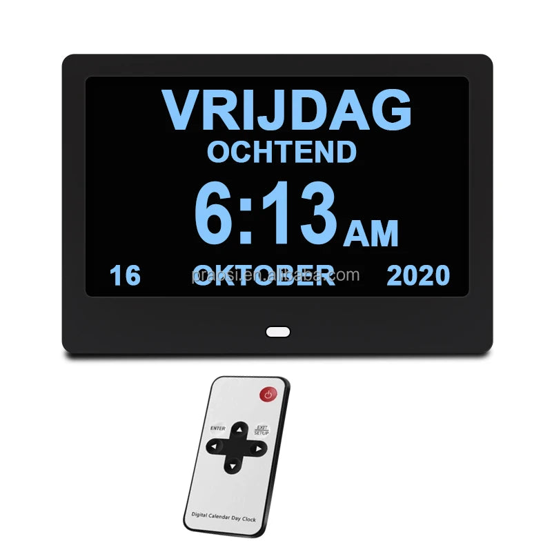 High Resolution 10 Inch Lcd Screen Photo Slideshow Auto Adjust Brightness Digital Clocks With Calendar for Dementia