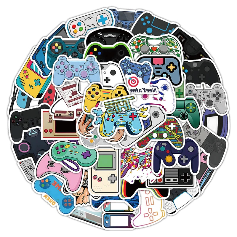 E-50pcs Popular Game Controllers Series Graffiti Stickers Packs for Motorcycle Suitcase Guitar Notebook Car Wholesale