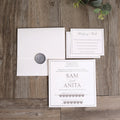 Modern Luxury Wedding Invitation Set Customizable RSVP Cards Invitations Hot Stamping Foil Silver Wax Seal Birthdays Anime Style