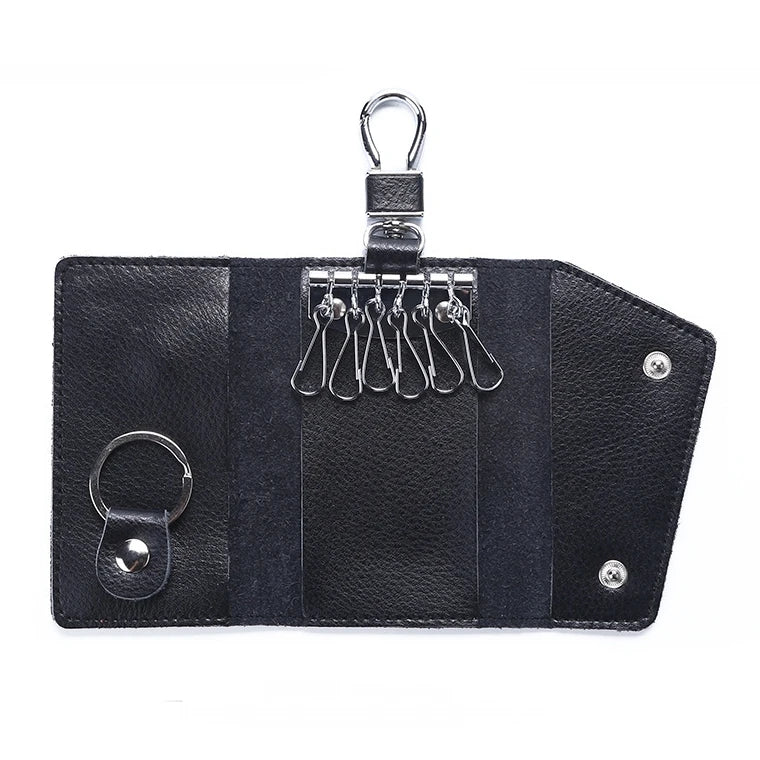 Factory Price Leather Keychain Men Women Key Holder Organizer Pouch Car Key Wallet Housekeeper Key Case Mini Card Bag