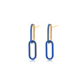 Factory Custom Geometric Stainless Steel 18K Gold Plated Stud Trendy Pearl Paper Clip Oil Drip Earrings