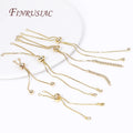 18K Gold Plated Brass Slider Extender Adjustable Box Chain Crystal Accents DIY Jewelry Making Jewelry Findings Components