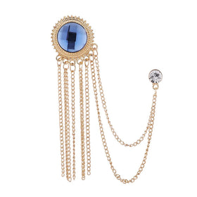 Upscale Luxury Custom Jewelry Rhinestone Tassels Fringe Pin Accessory Badge Men's & Women's Suit Brooch Pin
