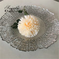 ZT-P056 Clear Silver Rim Glass for Charger Plate for Home and Wedding Decorative Dishes & Plates