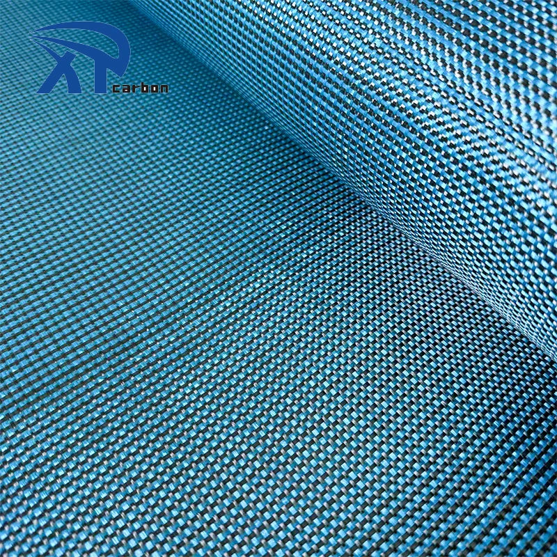 Customized Blue LCP Fiber Carbon/polypropylene Fiber Carbon Fabric Mixed Hybrid Fabric Aramid Fiber Fabric