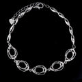 Sterling Silver 6*8mm Semi Mount Bracelet Empty Support Blank Claw Setting S925 Mountain Base Holder Without Stone Inlay for DIY