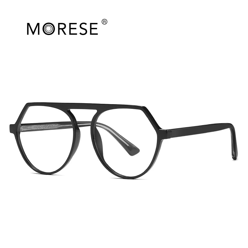 MORESE 2033 Computer Glasses Blue Light Filter Geometric Pattern Full-Rim Optical Frames Adjustable Unisex Fashion Trend Fast