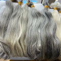 Nature White Color Wholesale Unprocessed Raw Hair Natural Straight Grey Color Bundle