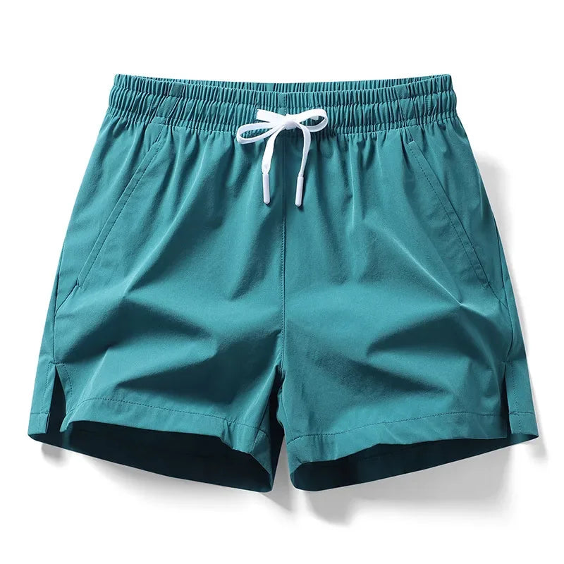 Wholesale Lightweight 95% Polyester 5%spandex Twill Solid Color Side-split Custom logo Men's Shorts