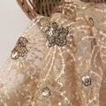 OEM 50" 51" Small Sequins Lace Embroidered 100% Polyester Breathable Fine Flower Pattern Weft Knitted Fabrics for Girls Wedding