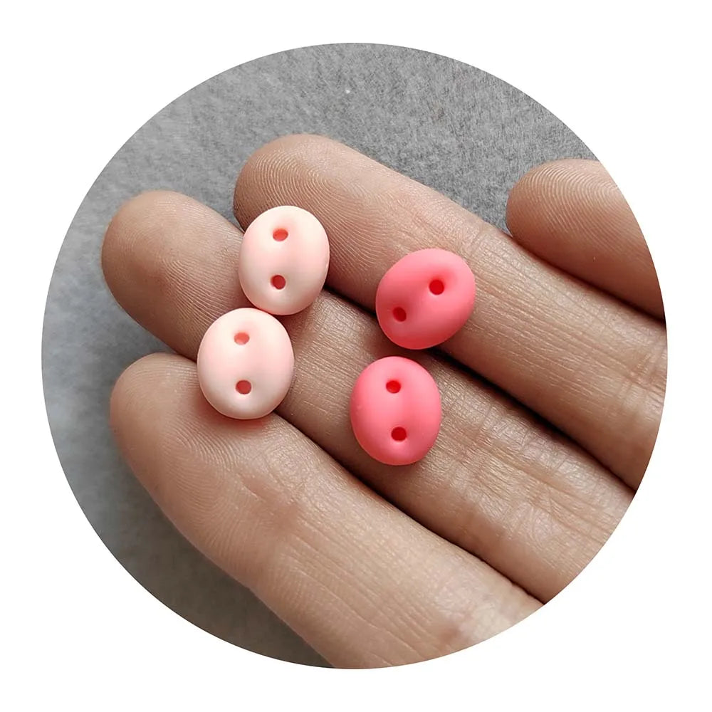 New Fashion 100Pcs Lovely Baby Pink Pig Nose Resin Flatback Cabochons Mini Cartoon Pig Snout Nail Art Crafts for Scrapbook DIY