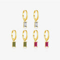 FUAMAY 925 Sterling Silver Hoop Earrings Solitaire Cubic Zirconia Pedant Hoop Earrings